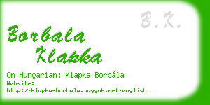 borbala klapka business card